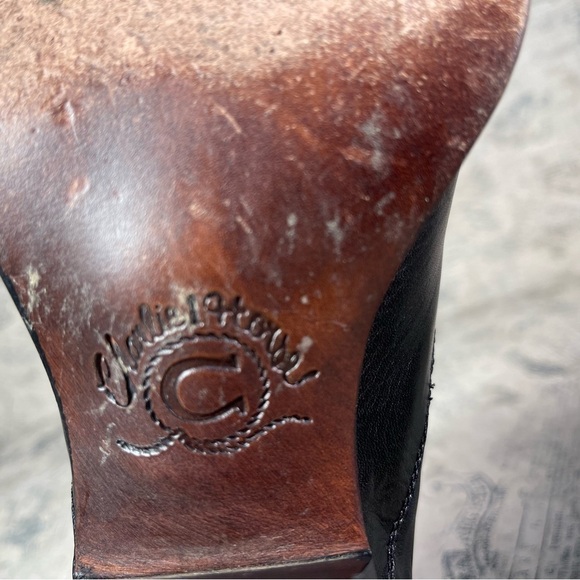 CHARLIE 1 HORSE Brazilian  Western Black Leather Ankle Boot Mules Size 6 - Picture 13 of 14